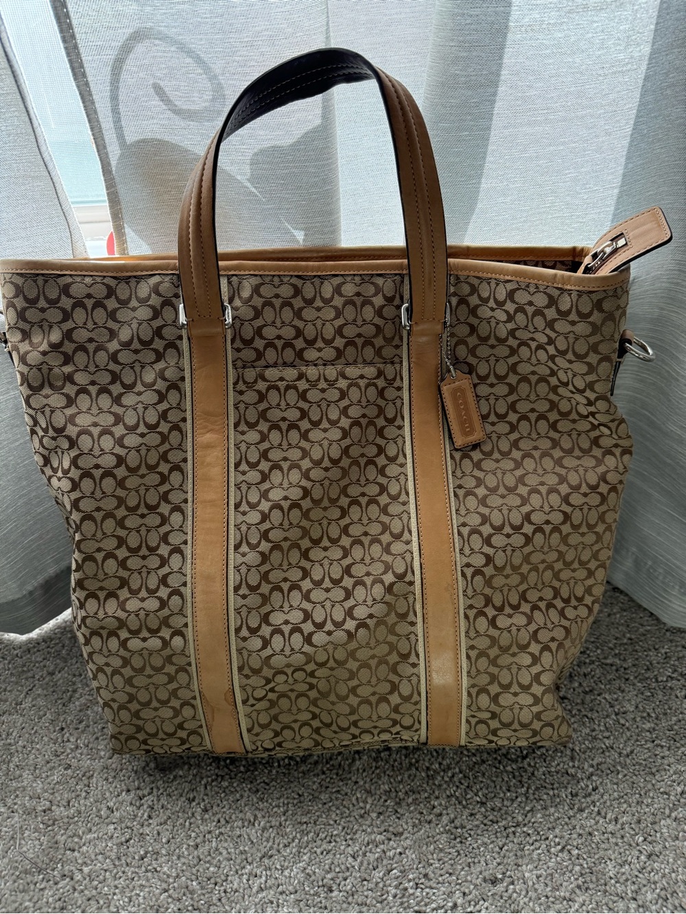 Coach Brown/Tan Signature Canvas Tote